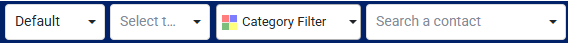 View selector, category filter and contact search
